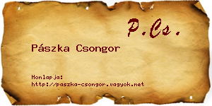 Pászka Csongor névjegykártya